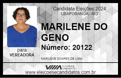 Candidato MARILENE DO GENO 2024 - UBAPORANGA - Eleições