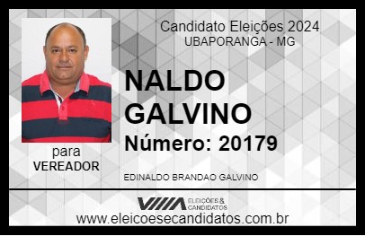 Candidato NALDO GALVINO 2024 - UBAPORANGA - Eleições