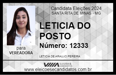 Candidato LETICIA DO POSTO 2024 - SANTA RITA DE MINAS - Eleições