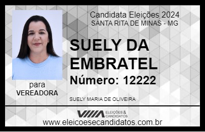 Candidato SUELY DA EMBRATEL 2024 - SANTA RITA DE MINAS - Eleições