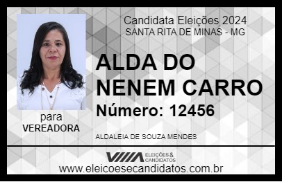 Candidato ALDA DO NENEM CARRO 2024 - SANTA RITA DE MINAS - Eleições