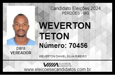 Candidato WEVERTON TETON 2024 - PERDÕES - Eleições