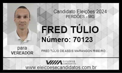 Candidato FRED TÚLIO 2024 - PERDÕES - Eleições