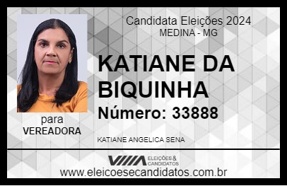 Candidato KATIANE DA BIQUINHA 2024 - MEDINA - Eleições