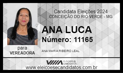 Candidato ANA LUCA 2024 - CONCEIÇÃO DO RIO VERDE - Eleições