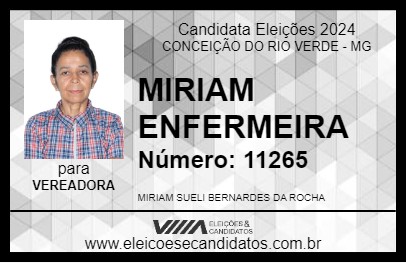 Candidato MIRIAM ENFERMEIRA 2024 - CONCEIÇÃO DO RIO VERDE - Eleições