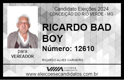 Candidato RICARDO BAD BOY 2024 - CONCEIÇÃO DO RIO VERDE - Eleições