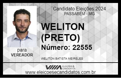 Candidato WELITON (PRETO) 2024 - PASSABÉM - Eleições