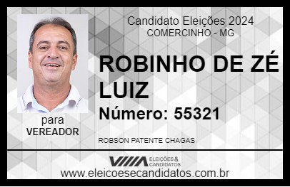 Candidato ROBINHO DE ZÉ LUIZ 2024 - COMERCINHO - Eleições