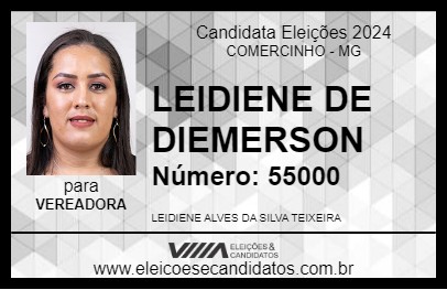 Candidato LEIDIENE DE DIEMERSON 2024 - COMERCINHO - Eleições