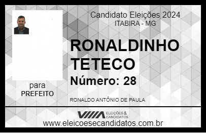 Candidato RONALDINHO TETECO 2024 - ITABIRA - Eleições