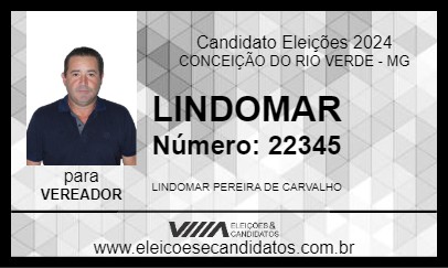 Candidato LINDOMAR 2024 - CONCEIÇÃO DO RIO VERDE - Eleições