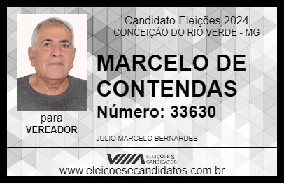 Candidato MARCELO DE CONTENDAS 2024 - CONCEIÇÃO DO RIO VERDE - Eleições