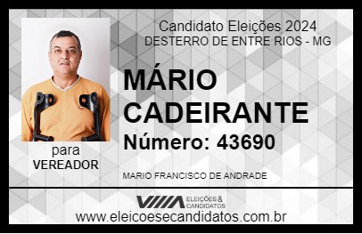 Candidato MÁRIO CADEIRANTE 2024 - DESTERRO DE ENTRE RIOS - Eleições