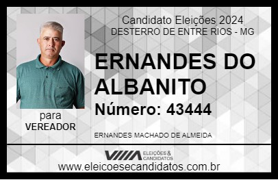 Candidato ERNANDES DO ALBANITO 2024 - DESTERRO DE ENTRE RIOS - Eleições