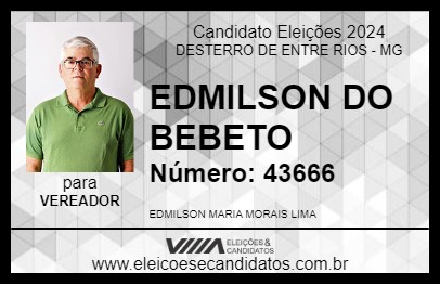 Candidato EDMILSON DO BEBETO 2024 - DESTERRO DE ENTRE RIOS - Eleições