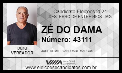 Candidato ZÉ DO DAMA 2024 - DESTERRO DE ENTRE RIOS - Eleições