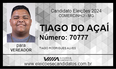 Candidato TIAGO DO AÇAÍ 2024 - COMERCINHO - Eleições