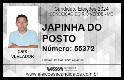 Candidato JAPINHA DO POSTO 2024 - CONCEIÇÃO DO RIO VERDE - Eleições