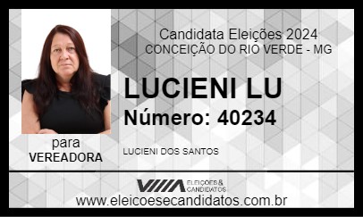 Candidato LUCIENI LU 2024 - CONCEIÇÃO DO RIO VERDE - Eleições