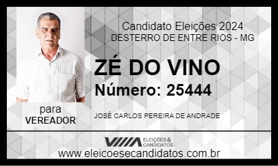 Candidato ZÉ DO VINO 2024 - DESTERRO DE ENTRE RIOS - Eleições