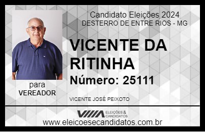 Candidato VICENTE DA RITINHA 2024 - DESTERRO DE ENTRE RIOS - Eleições