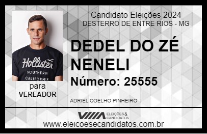 Candidato DEDEL DO ZÉ NENELI 2024 - DESTERRO DE ENTRE RIOS - Eleições