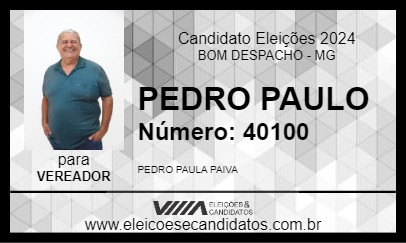 Candidato PEDRO PAULO 2024 - BOM DESPACHO - Eleições