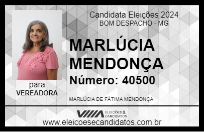 Candidato MARLÚCIA MENDONÇA 2024 - BOM DESPACHO - Eleições