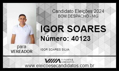 Candidato IGOR SOARES 2024 - BOM DESPACHO - Eleições