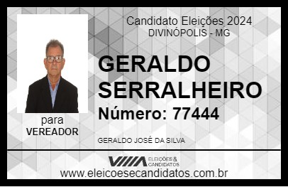 Candidato GERALDO SERRALHEIRO 2024 - DIVINÓPOLIS - Eleições