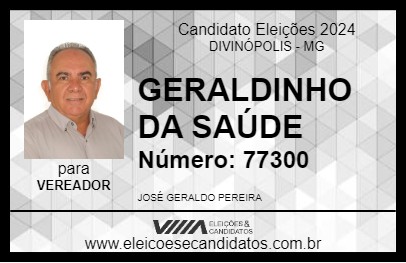 Candidato GERALDINHO DA SAÚDE 2024 - DIVINÓPOLIS - Eleições