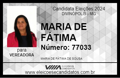 Candidato MARIA DE FÁTIMA 2024 - DIVINÓPOLIS - Eleições