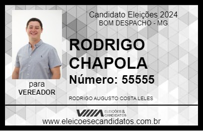 Candidato RODRIGO CHAPOLA 2024 - BOM DESPACHO - Eleições