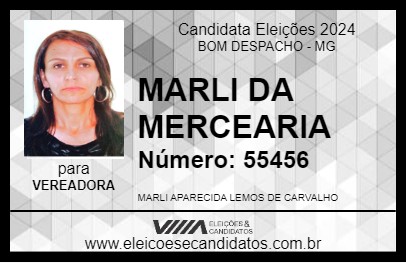 Candidato MARLI DA MERCEARIA 2024 - BOM DESPACHO - Eleições