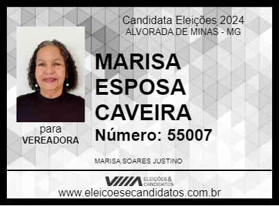 Candidato MARISA ESPOSA CAVEIRA 2024 - ALVORADA DE MINAS - Eleições