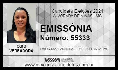 Candidato EMISSÔNIA 2024 - ALVORADA DE MINAS - Eleições