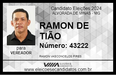 Candidato RAMON DE TIÃO 2024 - ALVORADA DE MINAS - Eleições