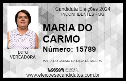 Candidato MARIA DO CARMO 2024 - INCONFIDENTES - Eleições