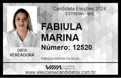 Candidato FABIULA MARINA 2024 - EXTREMA - Eleições