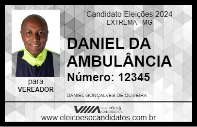 Candidato DANIEL DA AMBULÂNCIA 2024 - EXTREMA - Eleições