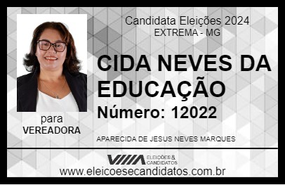 Candidato CIDA NEVES DA EDUCAÇÃO 2024 - EXTREMA - Eleições