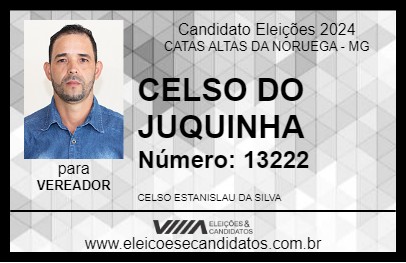 Candidato CELSO DO JUQUINHA 2024 - CATAS ALTAS DA NORUEGA - Eleições