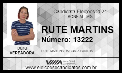 Candidato RUTE MARTINS 2024 - BONFIM - Eleições