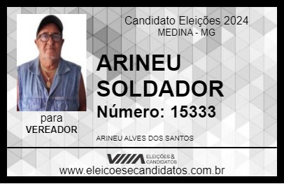 Candidato ARINEU SOLDADOR 2024 - MEDINA - Eleições