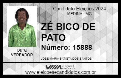 Candidato ZÉ BICO DE PATO 2024 - MEDINA - Eleições