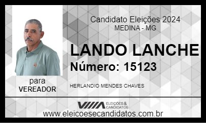 Candidato LANDO LANCHE 2024 - MEDINA - Eleições