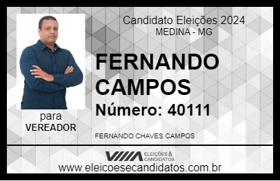 Candidato FERNANDO CAMPOS 2024 - MEDINA - Eleições