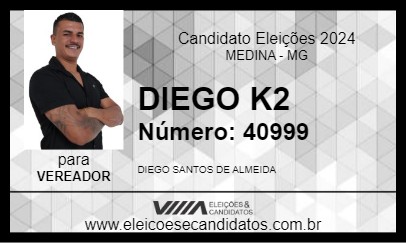 Candidato DIEGO K2 2024 - MEDINA - Eleições