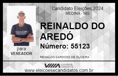 Candidato REINALDO DO AREDÓ 2024 - MEDINA - Eleições